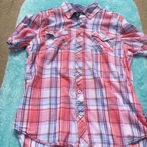 Plaid men shirt size Large